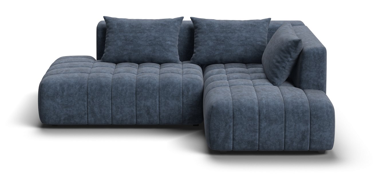 Угловой диван правый Босс Твин Велюр Роял синий