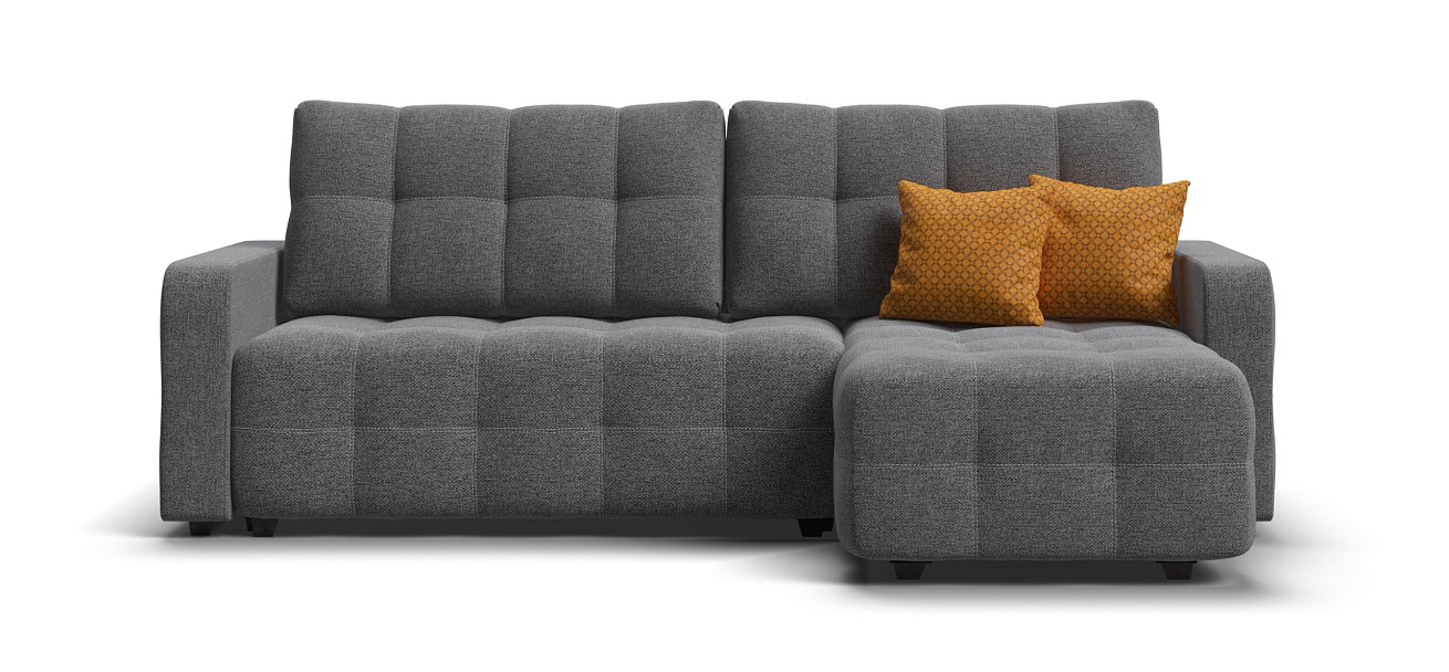 Угловой диван Денди Рогожка Мальмо серый