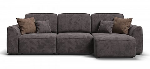 Угловой диван Кинг велюр Алькантара серый 1