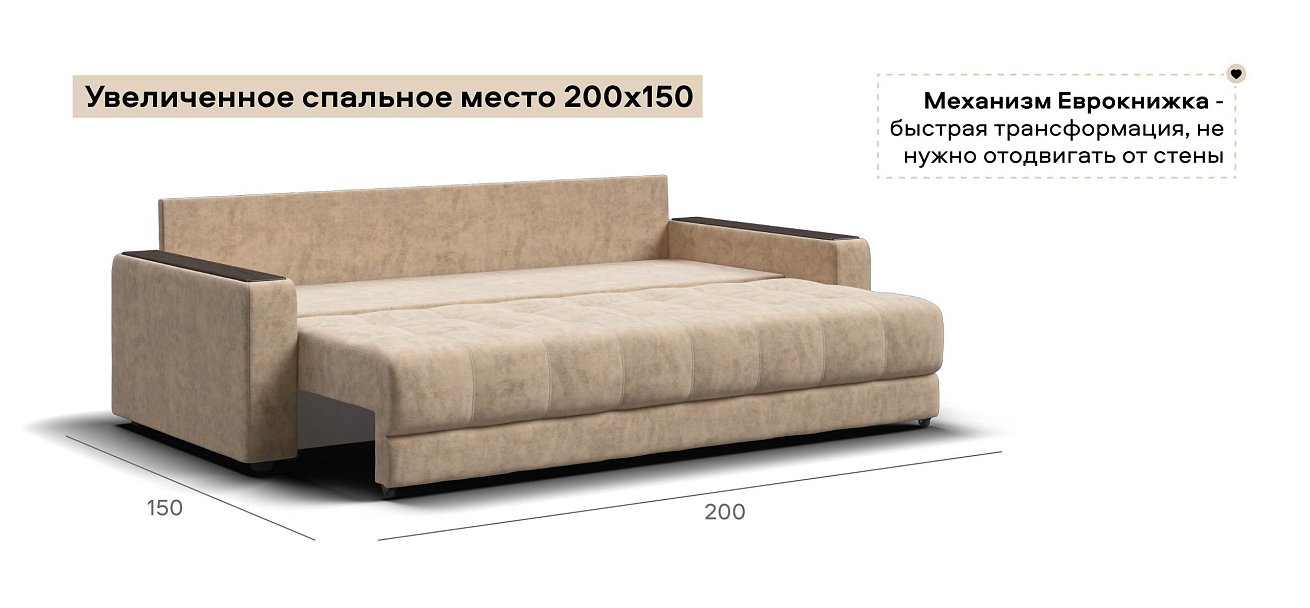 Диван Босс велюр Роял шампань