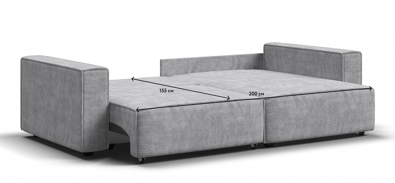 Угловой диван Босс Софт Модуль Вельвет Корд серый