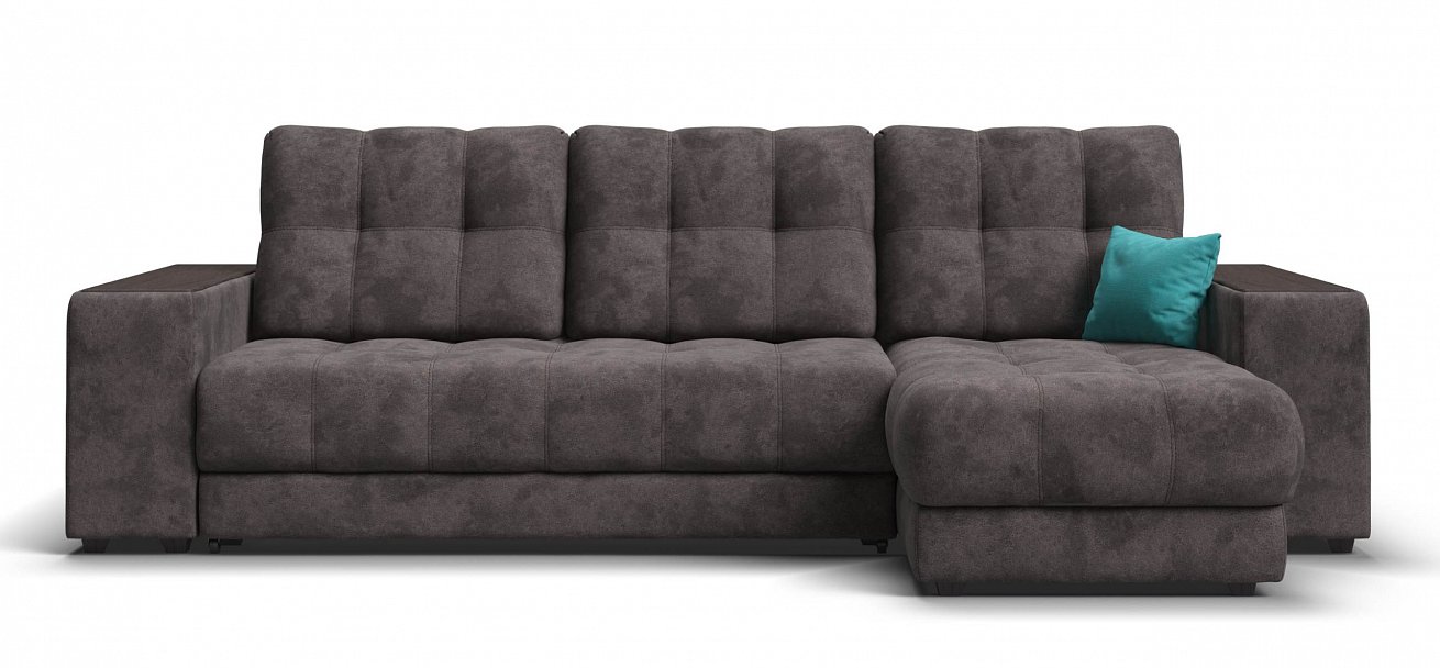 Угловой диван Босс ХЛ велюр Алькантара серый