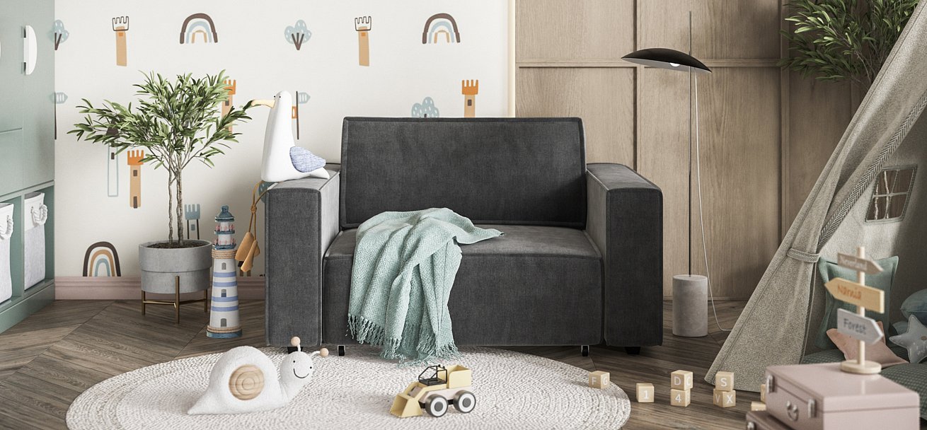 Кресло Босс Софт Модуль велюр Монолит серый