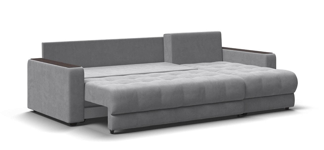 Угловой диван Босс Классик велюр Монолит сталь