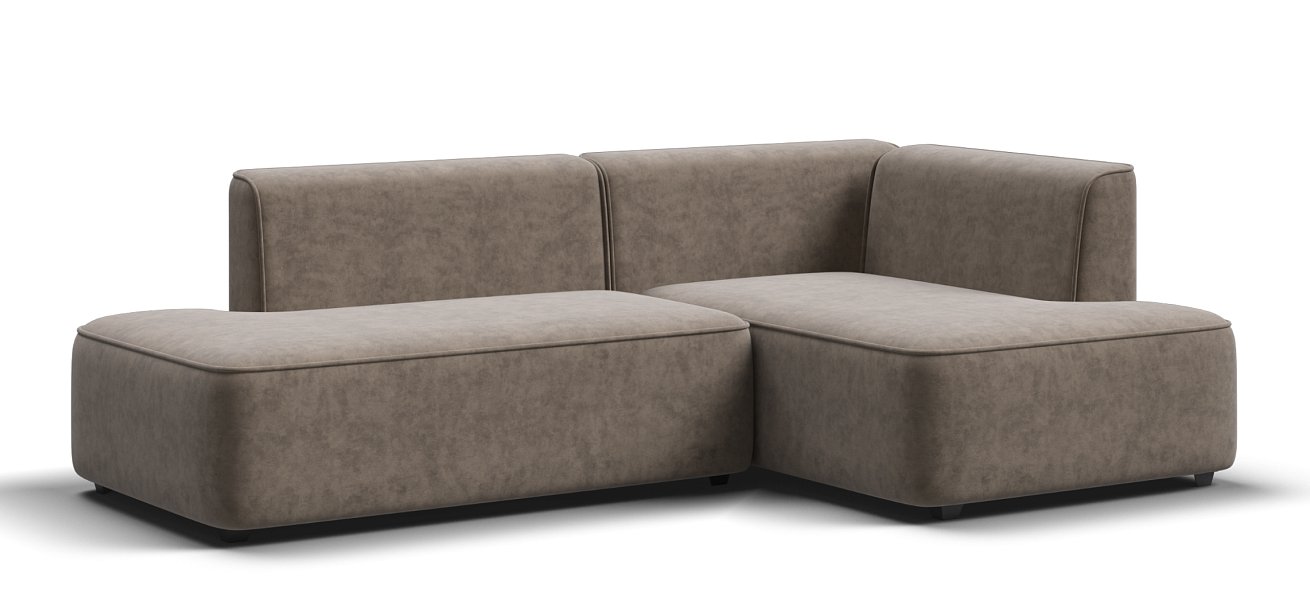 Угловой диван правый Кинг Твин велюр Роял тауп