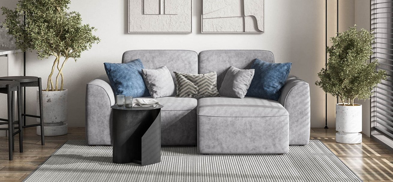 Угловой диван Кинг Модуль велюр Роял агат