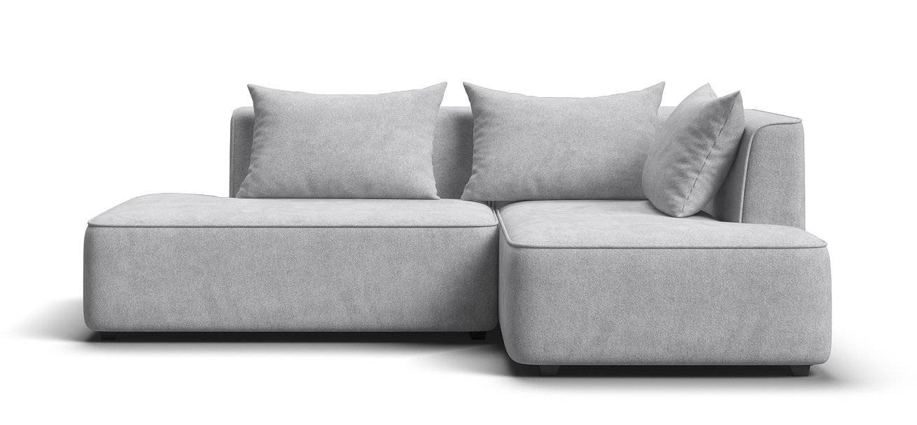 Диван угловой правый Кинг Твин Шенилл Клауд серый