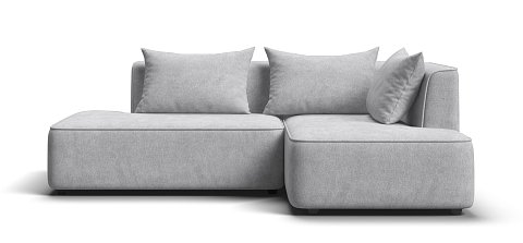 Диван угловой правый Кинг Твин Шенилл Клауд серый 1