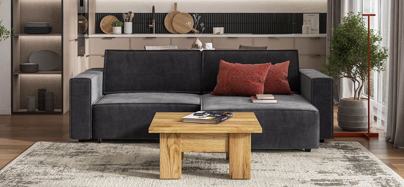 Угловой диван Босс Софт Модуль Вельвет Корд графит