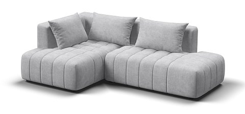 Угловой диван левый Босс Твин Шенилл Клауд серый