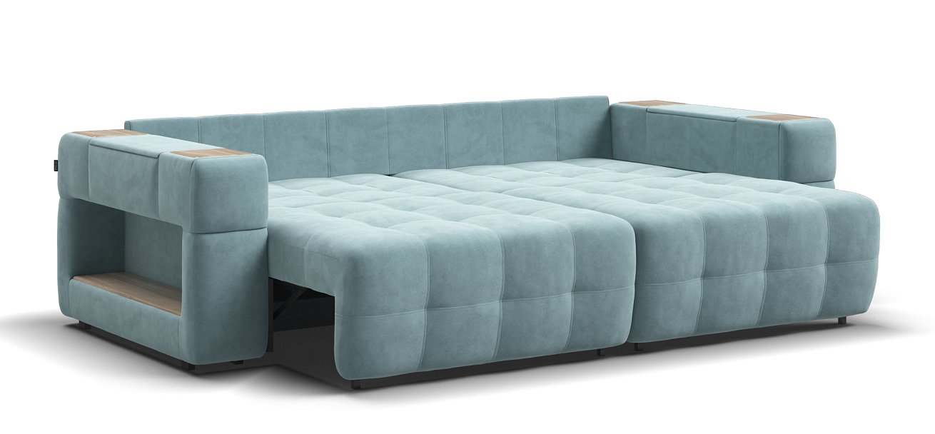 Диван Босс ХО велюр Монолит аква / Снежная Сонома