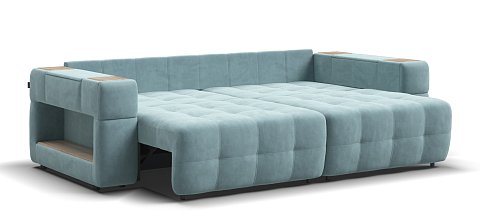 Диван Босс ХО велюр Монолит аква / Снежная Сонома 3
