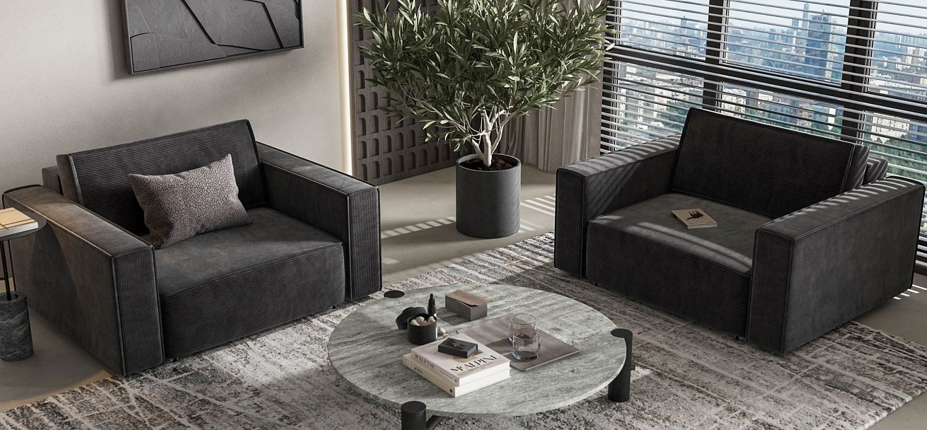 Кресло Босс Софт Модуль Вельвет Корд графит