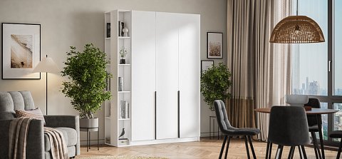 Босс Стандарт 135*220 шкаф распашной 3Д 01 Белый 2