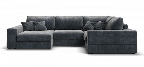 П-образный диван-кровать Босс Модуль Шенилл Глосс карбон 2