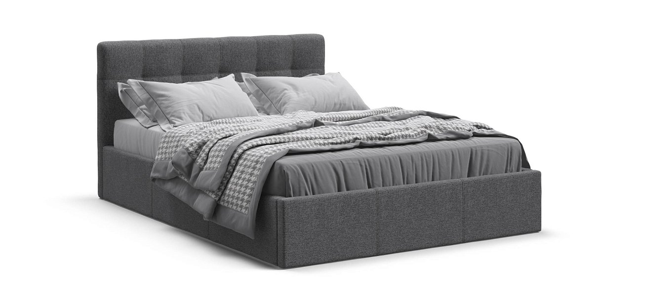 Белла Кровать без ПМ 140*200 Рогожка Мальмо серый