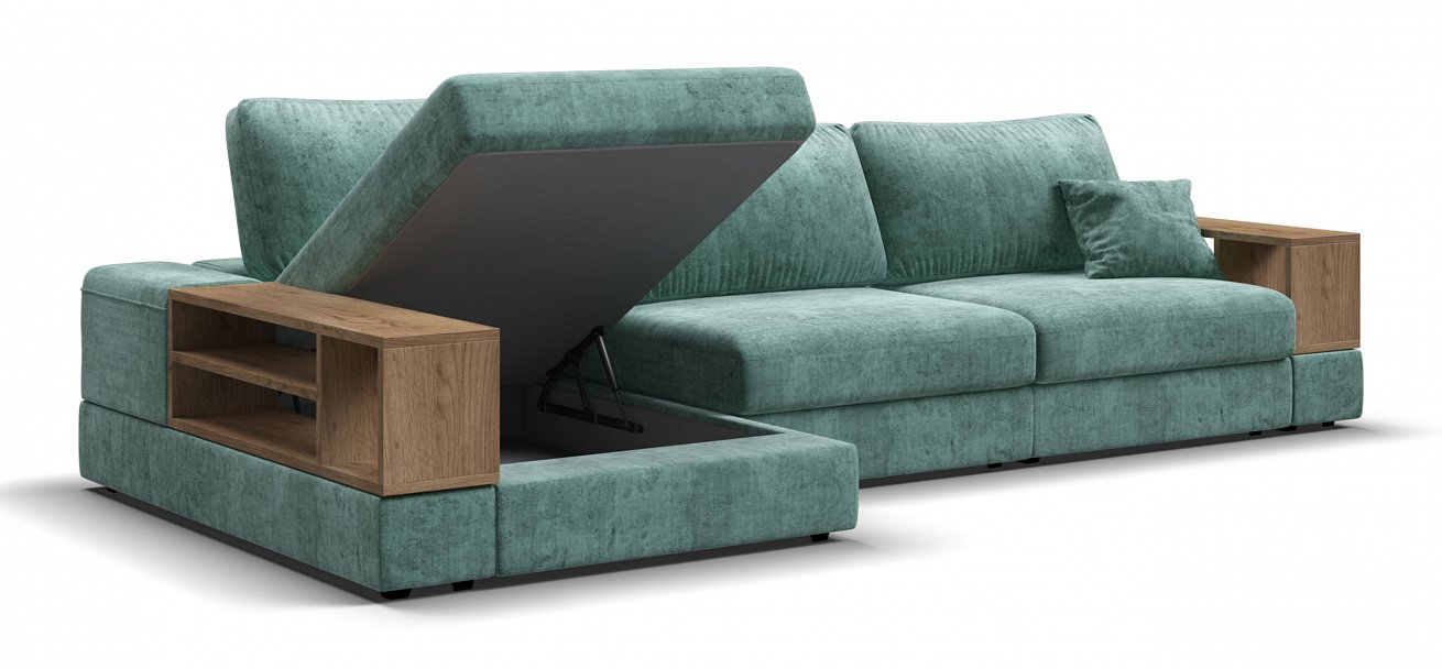 Угловой диван-кровать Босс Модуль ХЛ Шенилл Глосс минт