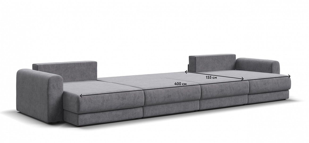 Модульный п-образный диван Ричмонд Модуль велюр Роял агат