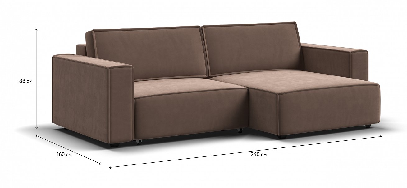 Угловой диван Босс Софт Модуль велюр Монолит мокко