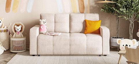 Диван Денди двухместный велюр Монолит латте 2