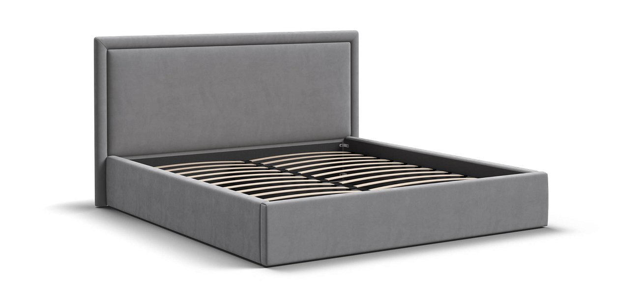 Фрея Кровать без ПМ 160*200 велюр Монолит сталь