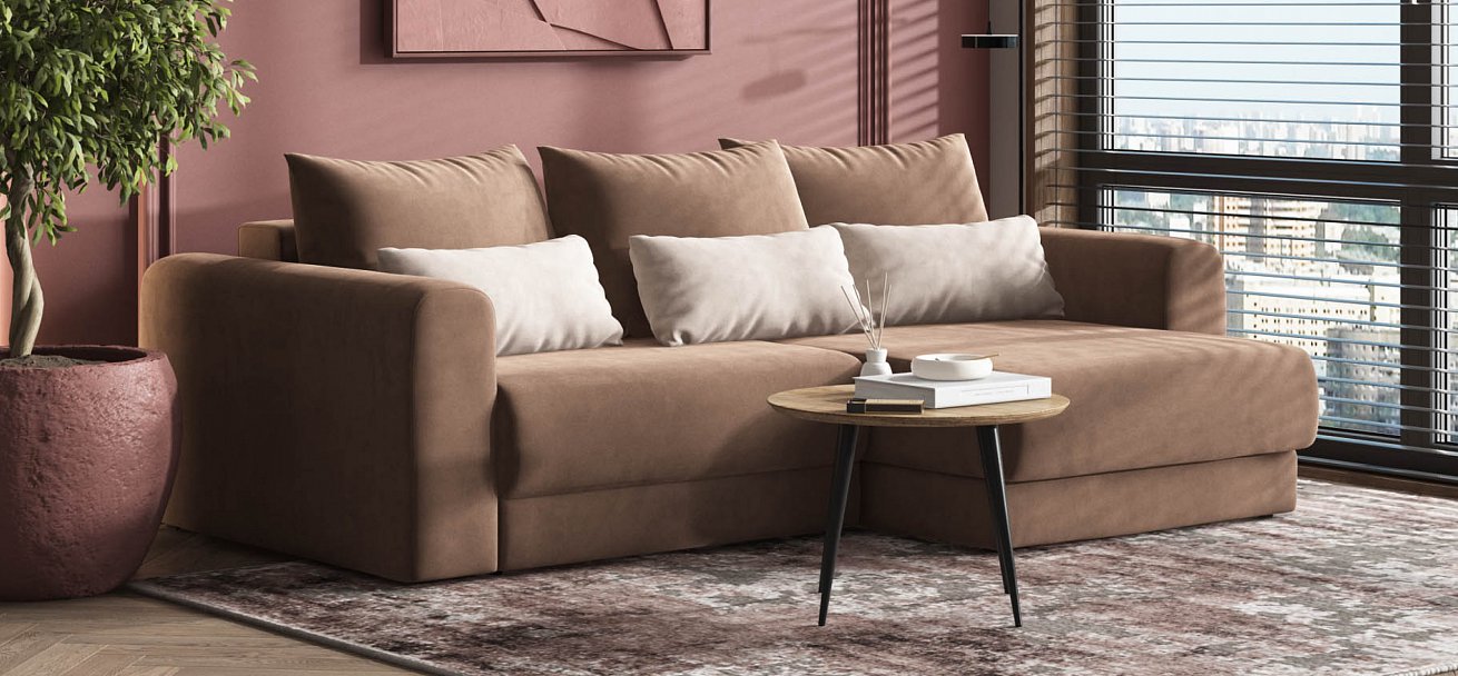 Модульный угловой диван Ричмонд Модуль велюр Монолит мокко