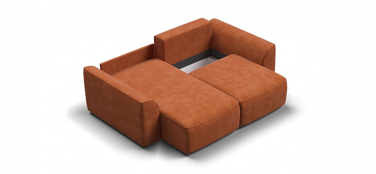 Угловой диван Кинг Модуль велюр Алькантара оранж
