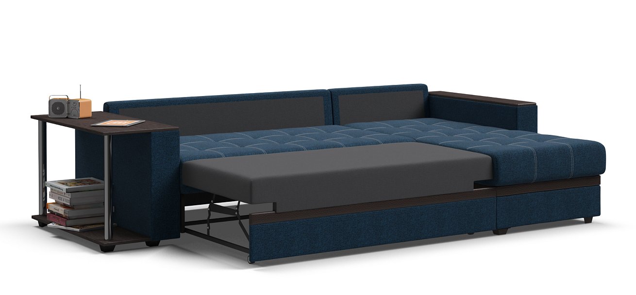 Угловой диван Атланта Люкс Рогожка Мальмо синий