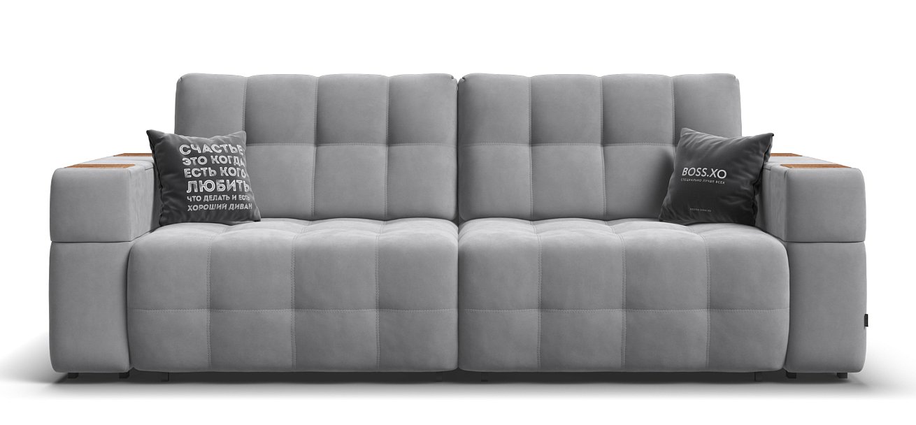 Диван Босс ХО велюр Монолит сталь / Дымчатый Крафт