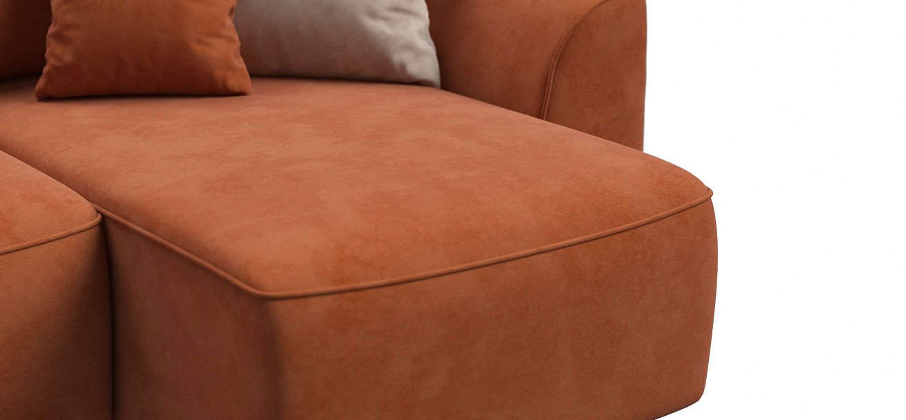 Угловой диван Кинг Модуль велюр Алькантара оранж