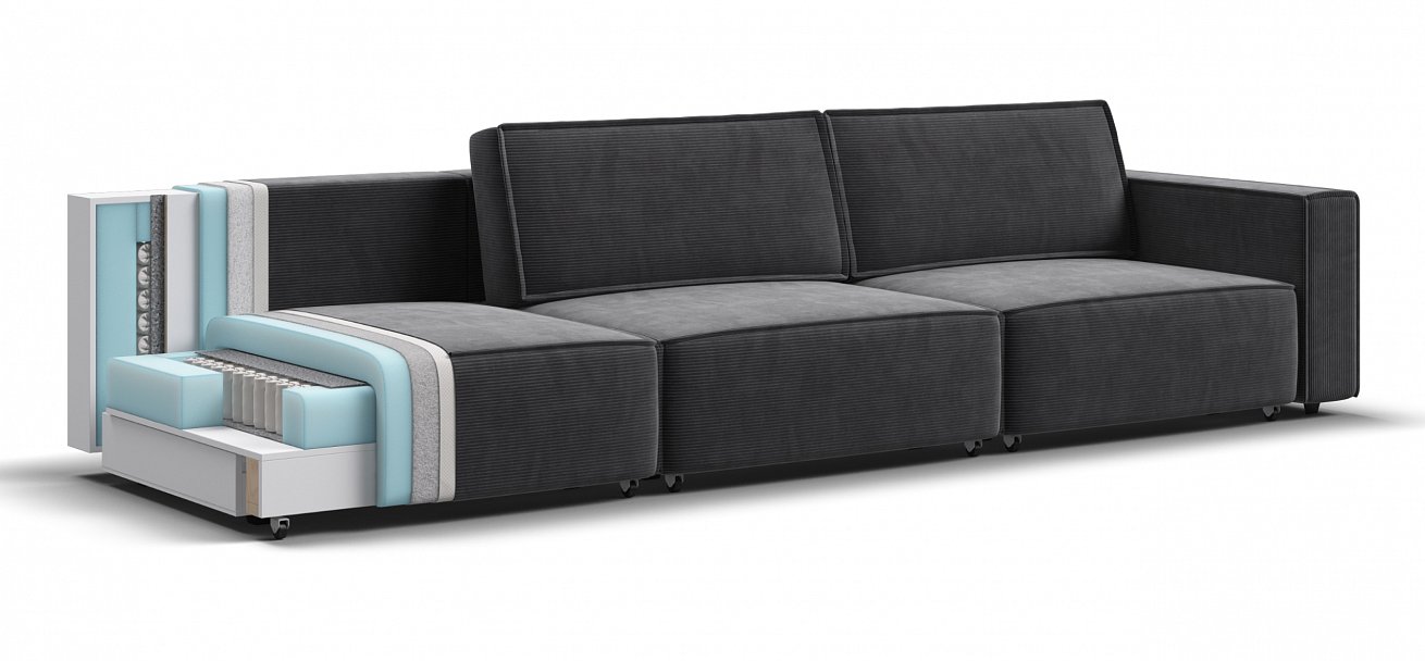 Диван Босс Софт Модуль Макс Вельвет Корд графит