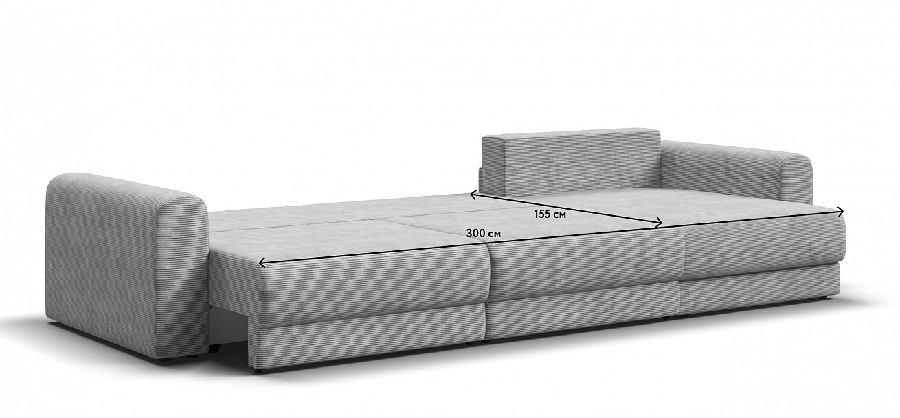 Модульный угловой диван Ричмонд Модуль Макс Вельвет Корд серый