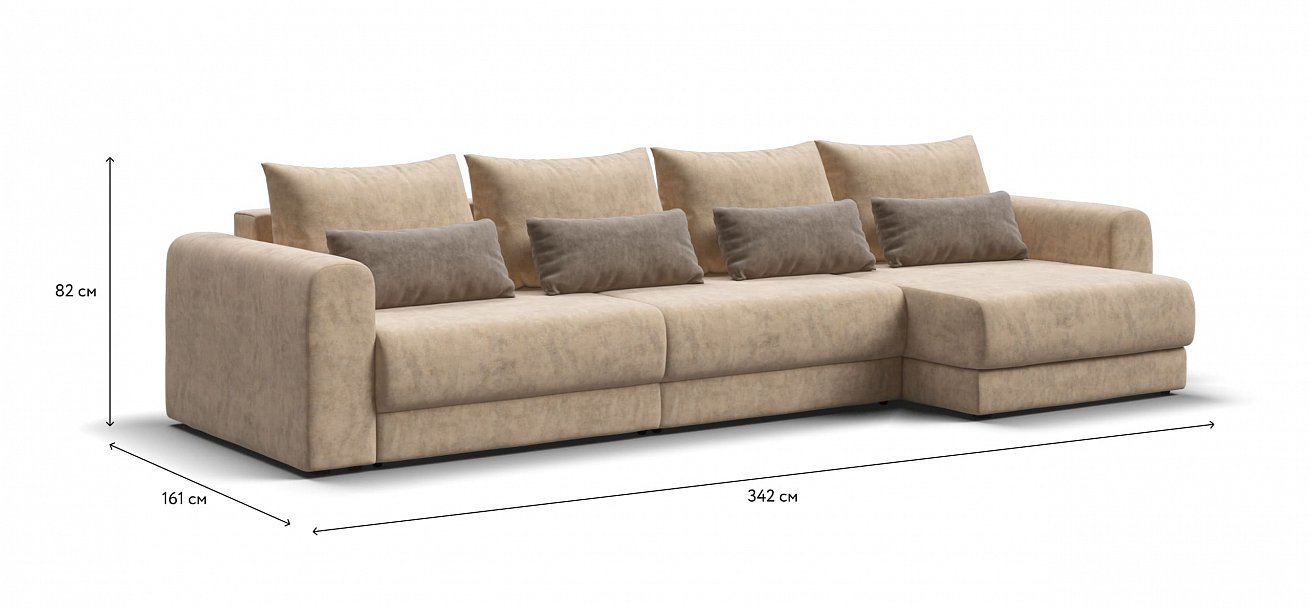 Модульный угловой диван Ричмонд Модуль Макс велюр Роял шампань