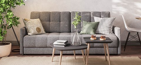 Диван Босс Лофт Рогожка Мальмо серый 2