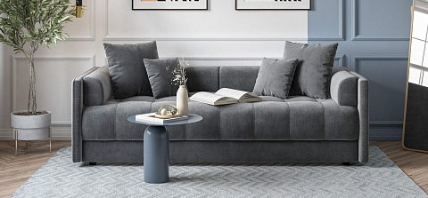 Тахта Босс велюр Монолит серый 2