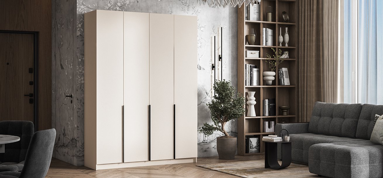 Рим 160 шкаф распашной 4Д+ящики 01 Кашемир