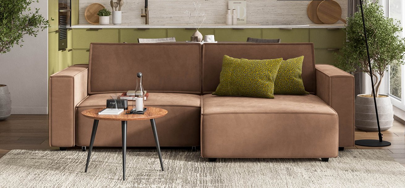 Угловой диван Босс Софт Модуль велюр Монолит мокко