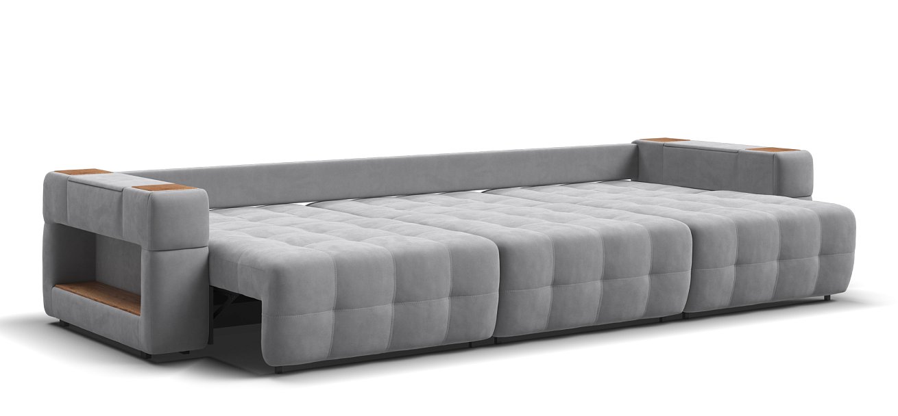 Диван Босс ХО Макс велюр Монолит сталь / Дымчатый Крафт