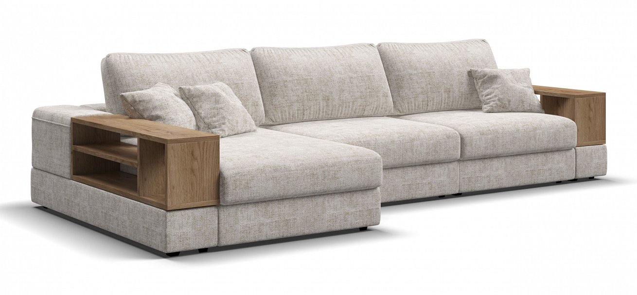 Угловой диван-кровать Босс Модуль ХЛ Шенилл Смарт кварц