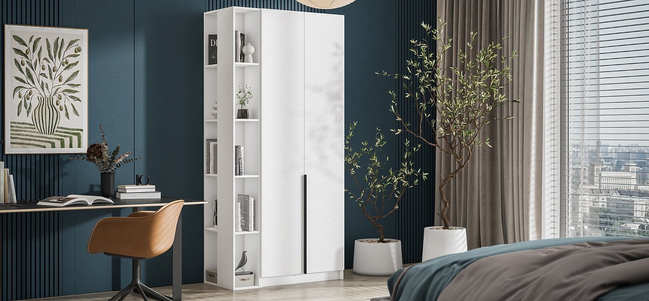 Рим 80 шкаф распашной 2Д 01 Белый