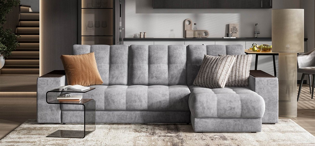 Угловой диван Босс ХЛ велюр Роял агат