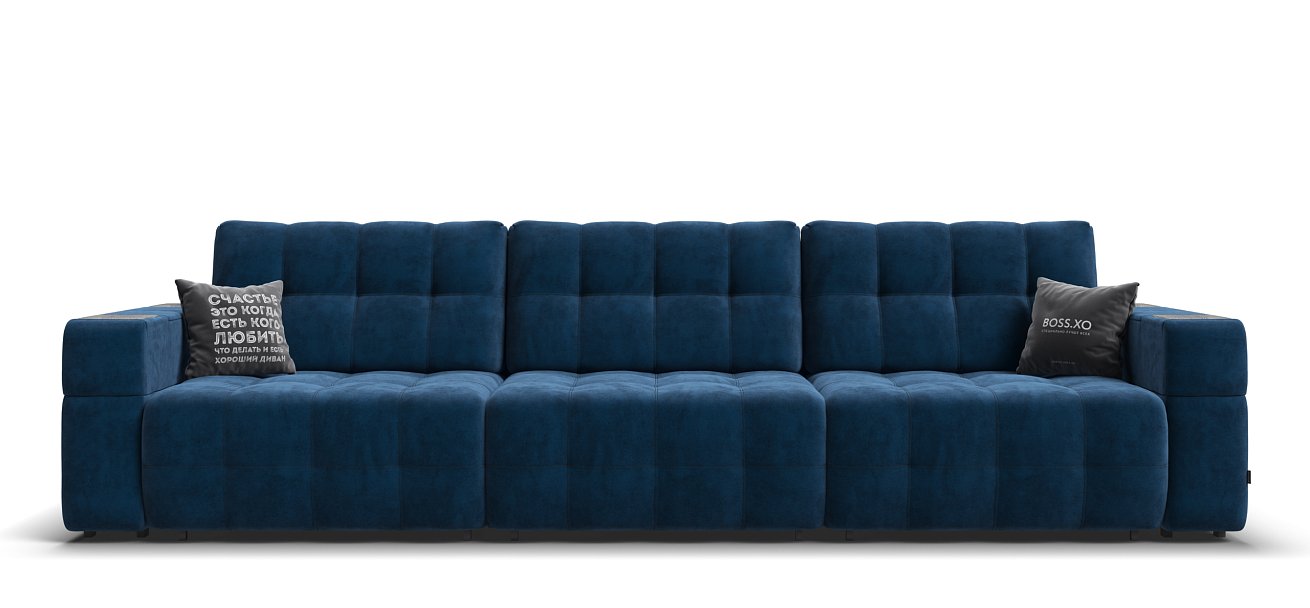 Диван Босс ХО Макс велюр Монолит синий / Камень