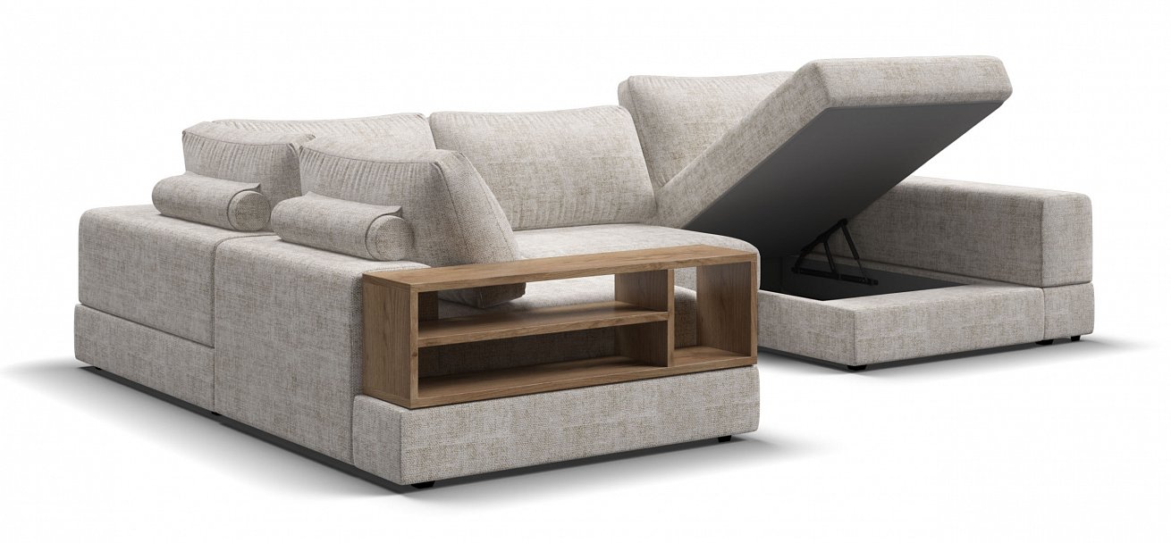 П-образный диван-кровать Босс Модуль Шенилл Смарт кварц