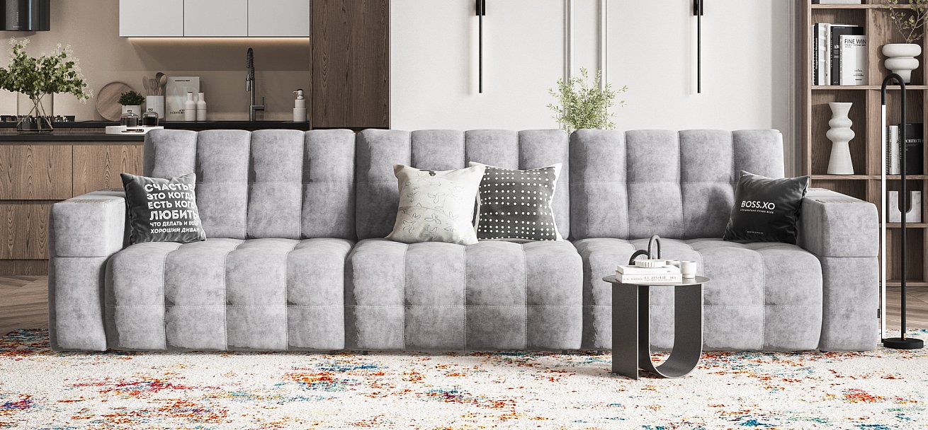 Диван Босс ХО Макс велюр Роял агат / Камень