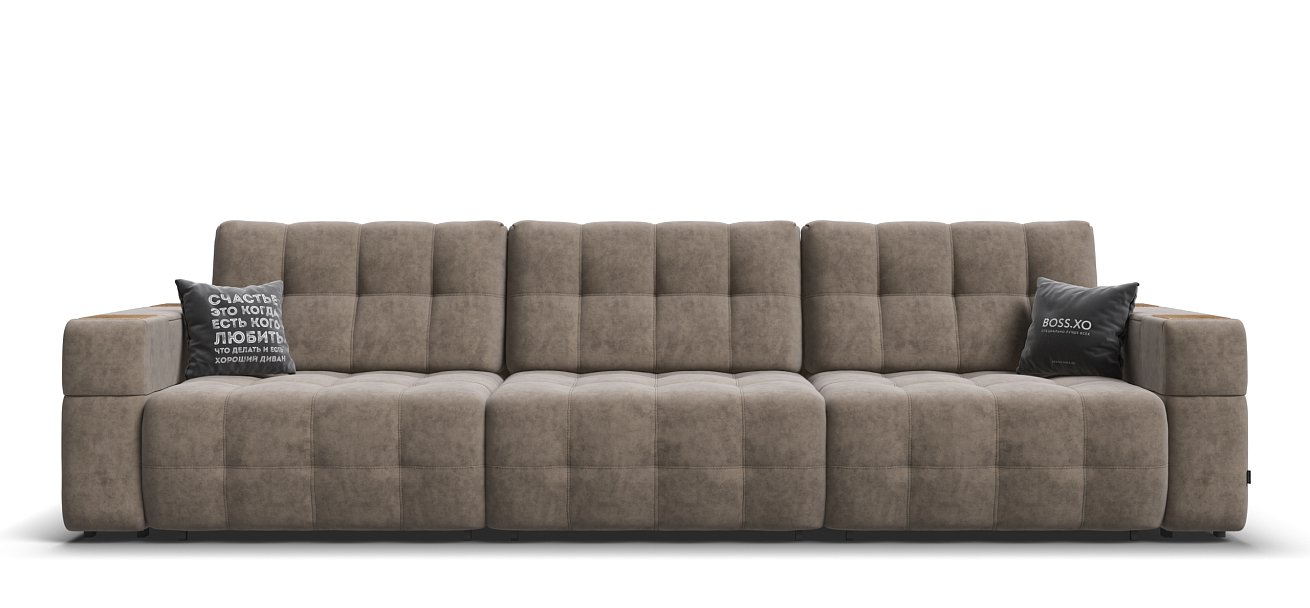 Диван Босс ХО Макс велюр Роял тауп / Дымчатый Крафт