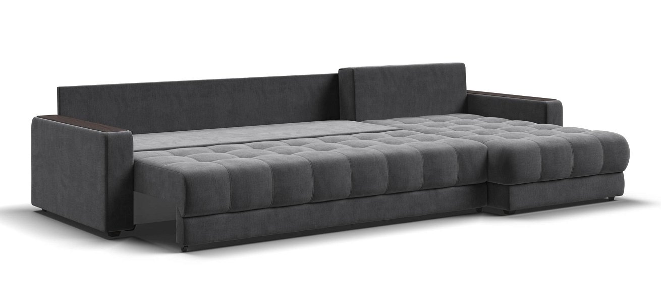 Угловой диван Босс Макс велюр Монолит серый