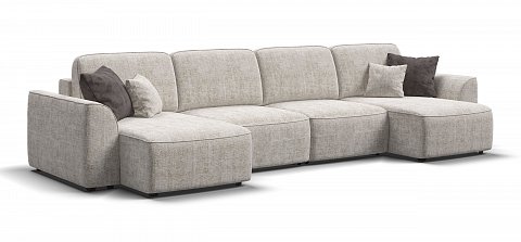 П-образный диван Кинг Модуль Шенилл Смарт кварц 1