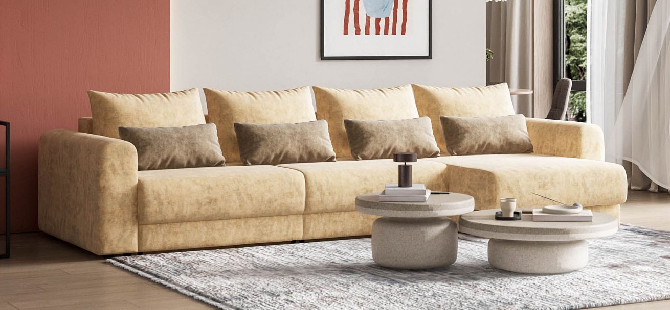 Модульный угловой диван Ричмонд Модуль Макс велюр Роял шампань