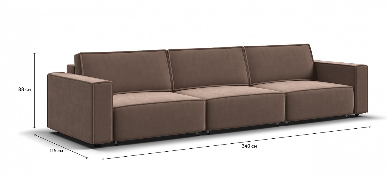 Диван Босс Софт Модуль Макс велюр Монолит мокко