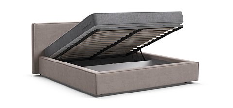 Норд Кровать+ПМ 160*200 велюр Монолит латте 3